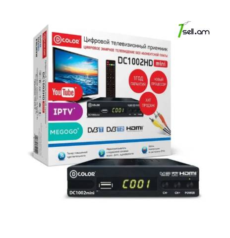 DVB-T2 T Թվային ընդունիչ D-Color DC1002HD herustacuyci tuner FULL HD Հեռուստացույցի tyuner