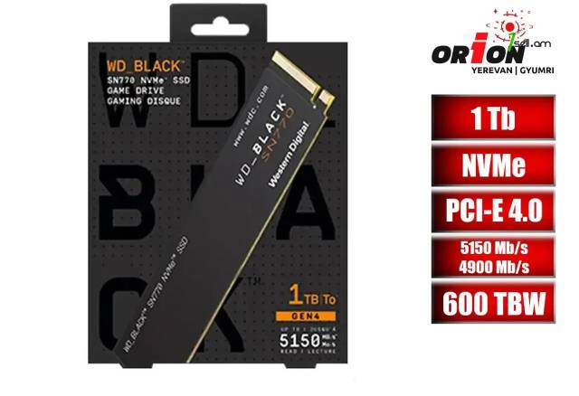 Նոր M2 NVMe SSD 1 Tb WD Black SN770 / Երաշխիքով
