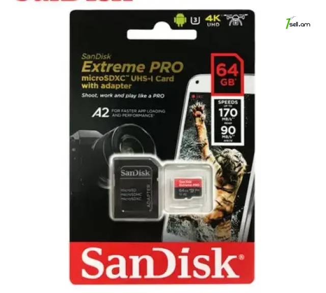 Sandisk extreme pro micro sd sdxc uhs-i u3 a2 v30 64gb * smartbox *