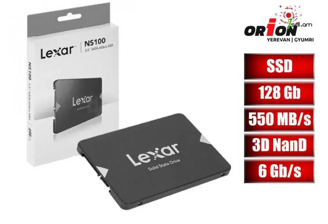 Նոր SSD 128 Gb Lexar NS100 2,5" 128GB SATA3 NAND [LNS100-128RB] / Երաշխիքով
