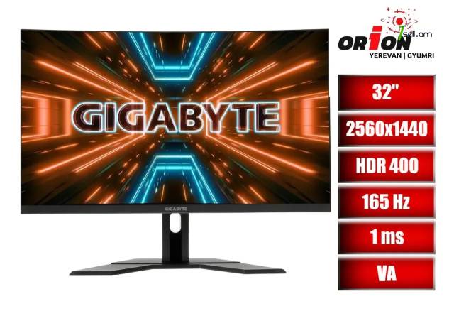 VA LED GAMING Monitor 32 inch Curved GIGABYTE M32QC-EK / Խաղային մոնիտոր 32 դույմ 144Hz 2K