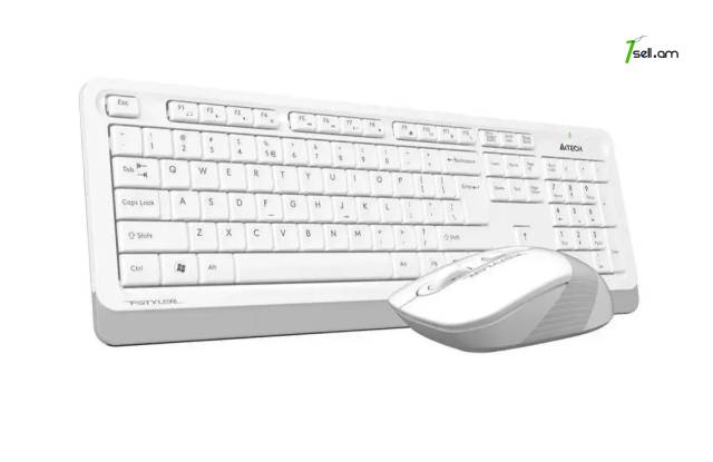 Սպիտակ Անլար Ստեղնաշար + մկնիկ A4Tech Fstyler FG1010 White Сombo WIRELESS Keyboard + Mouse