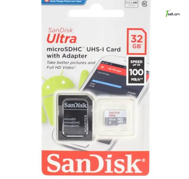 Карта памяти SanDisk MicroSD ULTRA 32GB Class 10 * SMARTBOX *