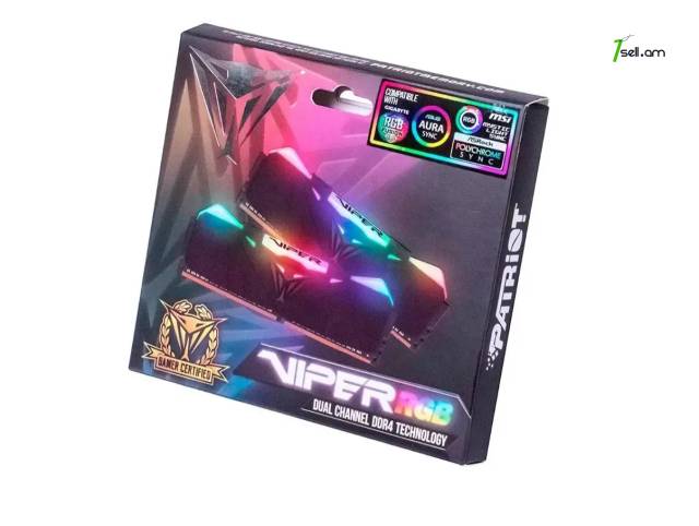 Լիովին նոր Օպերատիվ հիշողություն Patriot Viper RGB PVR416G320C6K 16Gb DDR4 3200MHz PC25600 (KIT 2x8Gb)