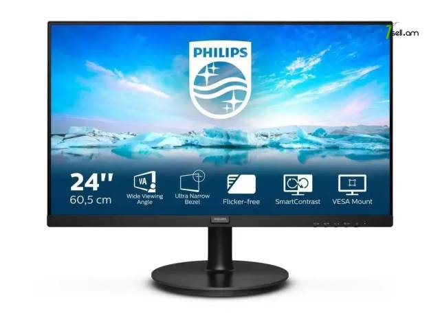 Frameless VA LED Monitor 24 inch Philips 241V8LA /00 / մոնիտոր 24 դույմ FULL HD
