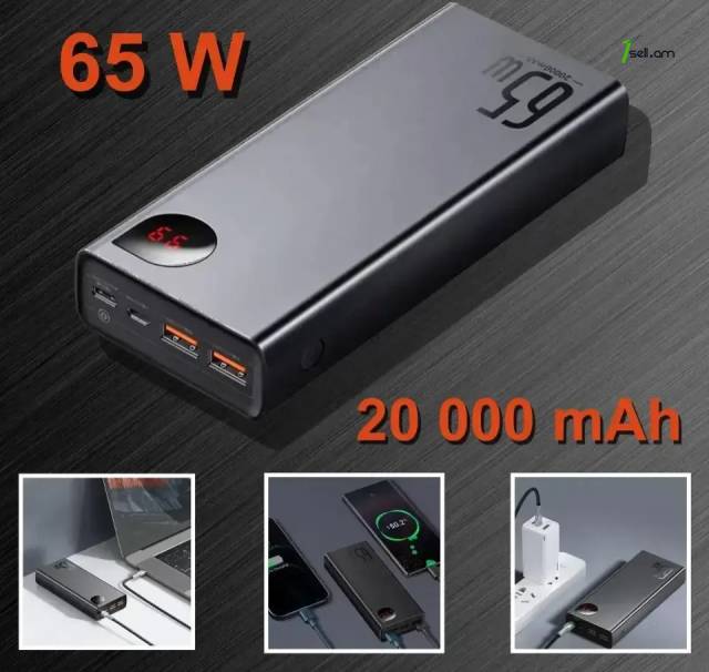 Power Bank для ноутбука 20,000mAh Baseus 65W