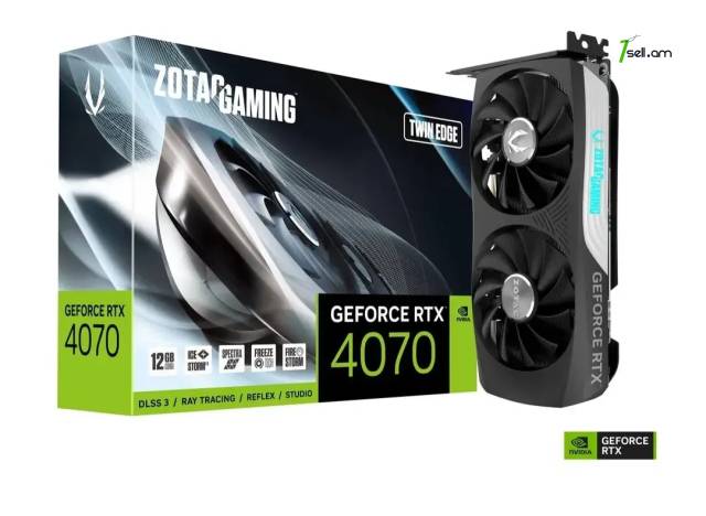 Նոր վիդեոկարտա / Graphic card ZOTAC GAMING GeForce RTX 4070 Twin Edge / 12Gb / 192Bit / GDDR6X / Երաշխիքով