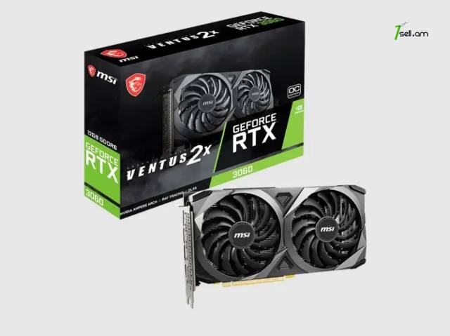 Նոր վիդեոկարտա / Graphic card NVIDIA MSI GeForce RTX 3060 VENTUS 2X OC / 12Gb / 192Bit / GDDR6 / Երաշխիքով