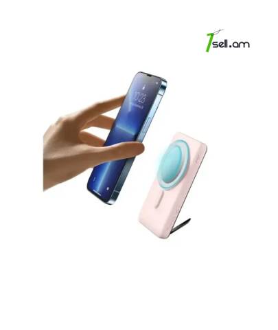 Внешний аккумулятор Baseus Magnetic Bracket Wireless Fast Charge Power Bank 10mAh 20W Pink MagSafe * SMARTBOX