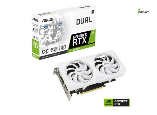 Նոր վիդեոկարտա / Graphic card NVIDIA ASUS GeForce RTX 3060 Ti Dual White OC Edition / 8Gb / 256Bit / Երաշխիքով