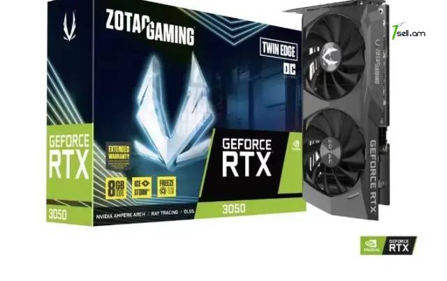 Նոր վիդեոկարտա / Graphic card Zotac GeForce RTX 3050 Twin Edge OC / 8Gb / 128Bit / GDDR6 / Երաշխիքով