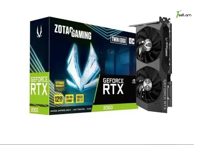 Նոր վիդեոկարտա / Graphic card ZOTAC GAMING GeForce RTX3060 Twin Edge OC / 12Gb / 192Bit / GDDR6 / Երաշխիքով