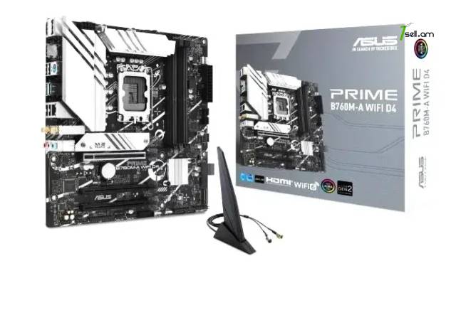 Լիովին նոր LGA 1700 մայրական սալիկ B760 ASUS PRIME B760M-A WiFi D4
