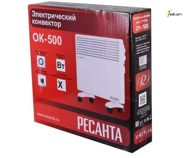 РЕСАНТА ОК-500 Կոնվեկտորային էլեկտրական տաքացուցիչ 500Վտ