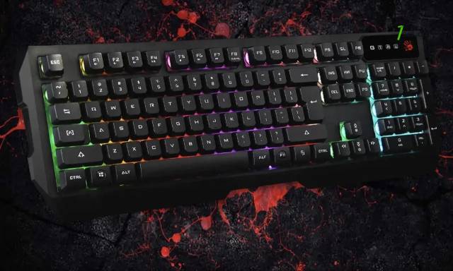 Խաղային ստեղնաշար A4Tech Bloody Q135 Neon RGB Black USB Keyboard