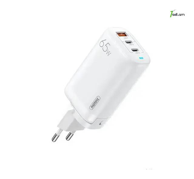 Remax 65Wt GAN Fast charger USB Type C - USB Type A + USB Type C * SMARTBOX *