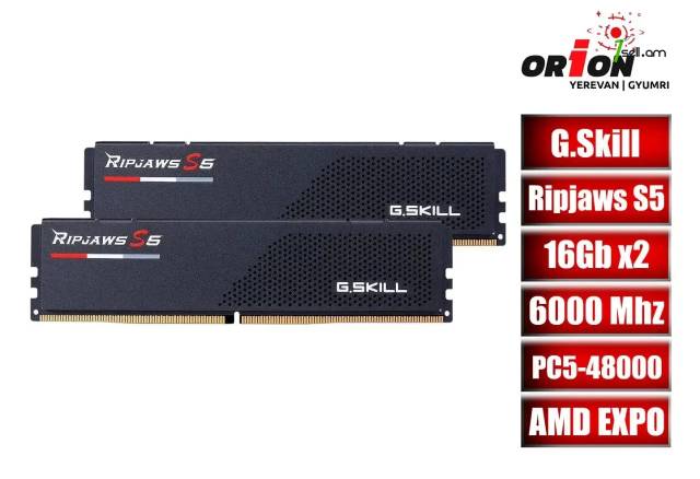 Լիովին նոր Օպերատիվ հիշողություն RAM G. Skill Ripjaws S5 32GB DDR5 6000MHz PC-48000 (2x16GB)