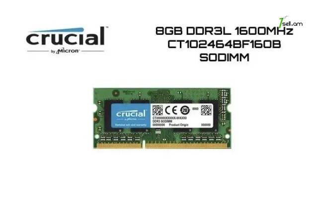Լիովին նոր DDR3 Նոթբուքի օպերատիվ հիշողություն RAM Crucial 8Gb DDR3L 1600MHz SODIMM PC12800 SO-DIMM