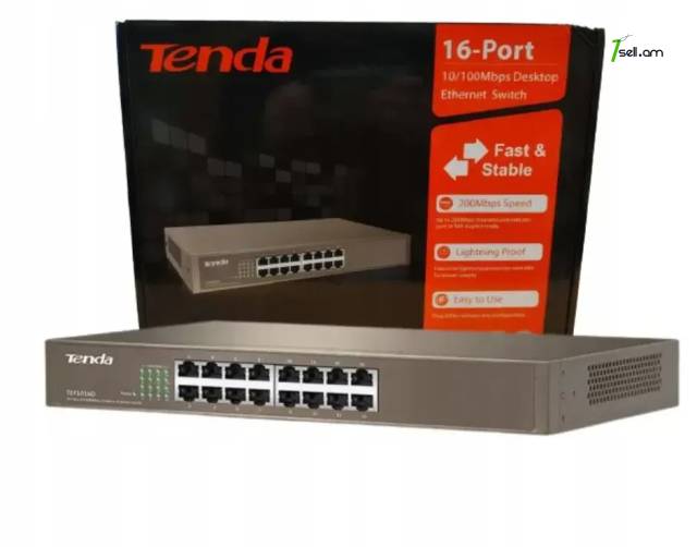 Коммутатор tenda tef1016d 16port switch 10/100 * smartbox *
