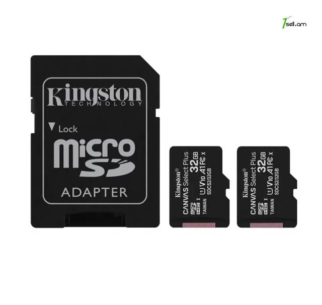Карта памяти MicroSD Kingston 32GB Canvas Select Plus 2шт + адап (SDCS2/32GB-2P1A) * SMARTBOX *