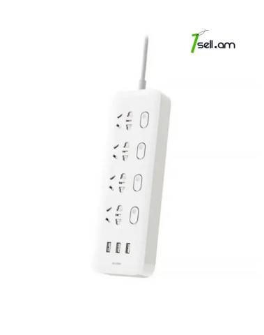 Сетевой фильтр Xiaomi power strip 4 bit 3 x USB2.0 2500WT white