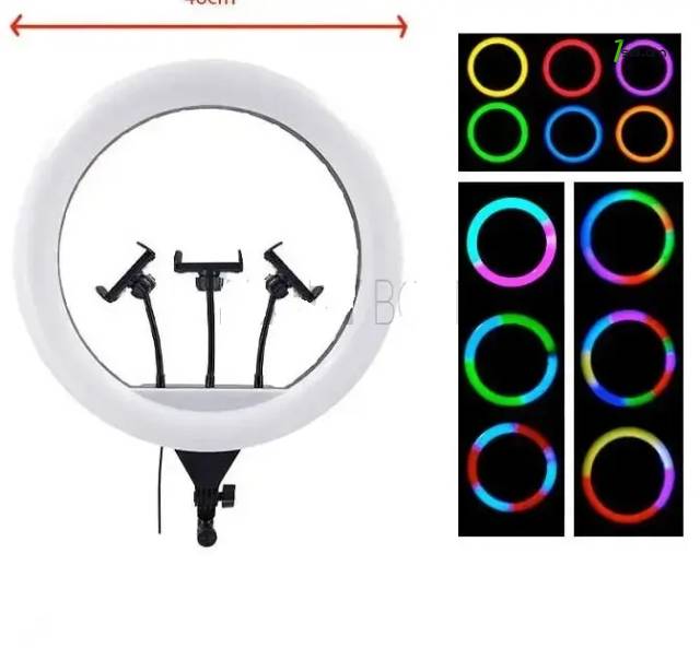 Кольцевая селфи лампа CXB-460 45 см, с тремя держателями для смартфона ТИК ТОК