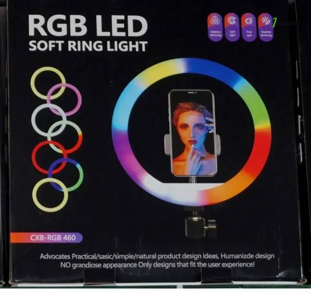 Кольцевая селфи лампа CXB-460 45 см, с тремя держателями для смартфона ТИК ТОК
