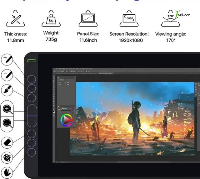 Գրաֆիկական պլանշետ HUION KAMVAS 12 model: GS1161