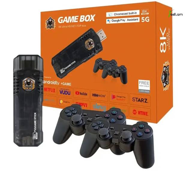 Game Box 8K with android TV & 2 wireless controllers * SMARTBOX *