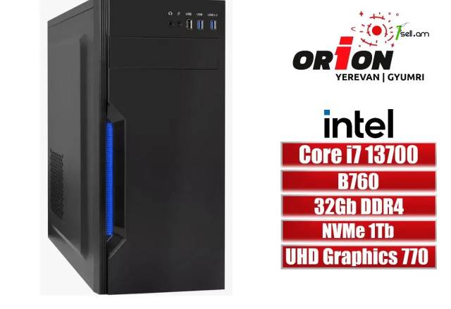 OFFiCE PC 13-սերնդի համակարգիչ Core i7 13700 / B760 / DDR4 32Gb RAM / M.2 NVMe 1Tb SSD / Երաշխիքով
