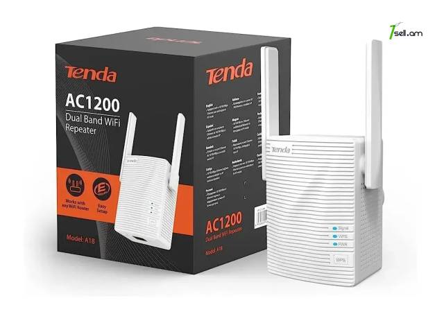 Նոր WiFi ծածկույթի ընդլայնոող սարք DualBand Tenda A15 Signal Amplifier Repeater Retranslator Range Extender