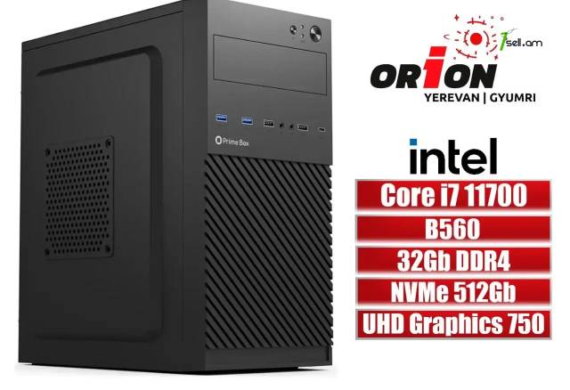 OFFICE PC 11-սերնդի համակարգիչ Core i7 11700 / B560 / DDR4 32Gb RAM / M.2 NVMe 512Gb SSD / Երաշխիքով