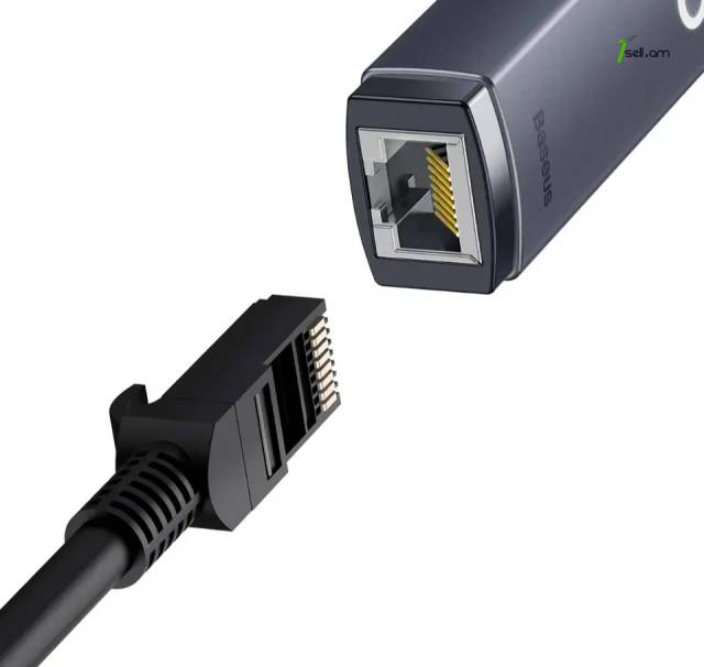 Адаптер Baseus Lite Series Ethernet Adapter Type-C - RJ45 LAN Port (100Mbps Aluminum Alloy) Серый * smartbox *