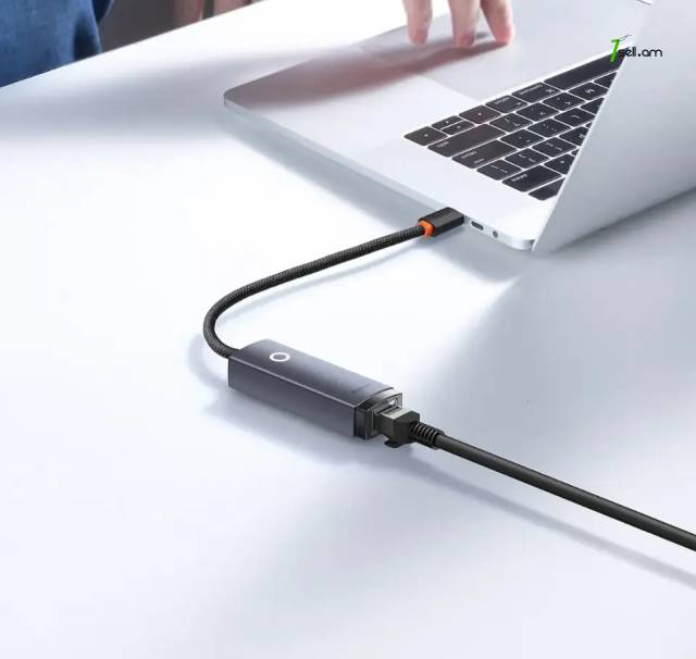 Адаптер Baseus Lite Series Ethernet Adapter Type-C - RJ45 LAN Port (100Mbps Aluminum Alloy) Серый * smartbox *