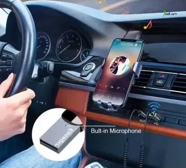 Bluetooth-адаптер Essager Bluetooth 5.0 автомобильный приемник AUX с микрофоном (EB01) EBTEB01-JS0A