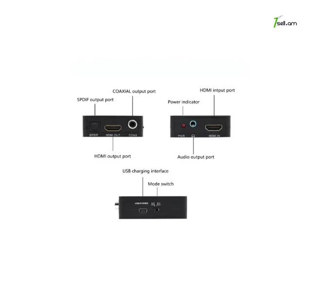 HDMI Audio Splitter Adapter HDMI to HDMI and Optical TOSLINK SPDIF Analog Audio Spliter փոխարկիչ адаптер