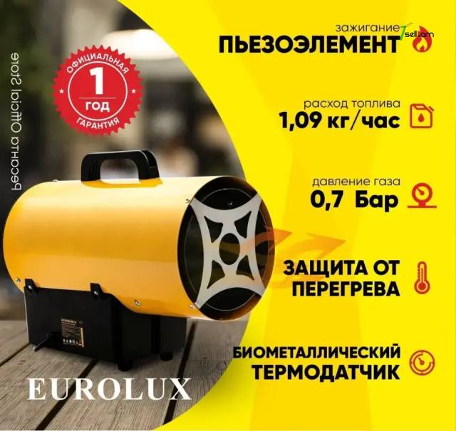 Тепловая газовая пушка Eurolux ТГП-EU-15000 67/1/48