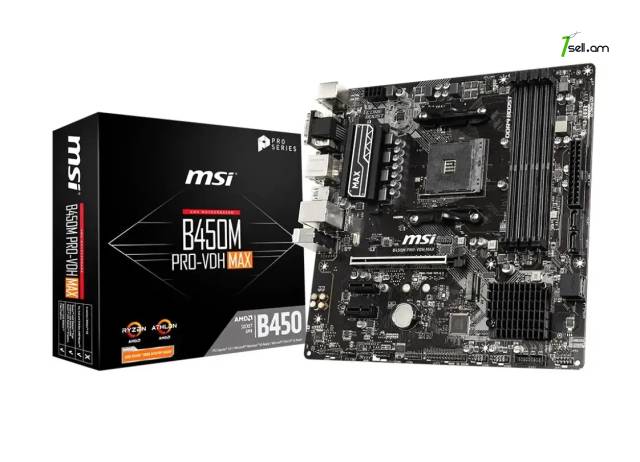 Լիովին նոր LGA AM4 մայրական սալիկ B450 MSI B450M PRO-VDH MAX