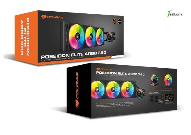 Ջրային հովացման համակարգ Water Cooling: Cougar Poseidon Elite 360 ARGB 360mm AIO CPU Liquid Cooler