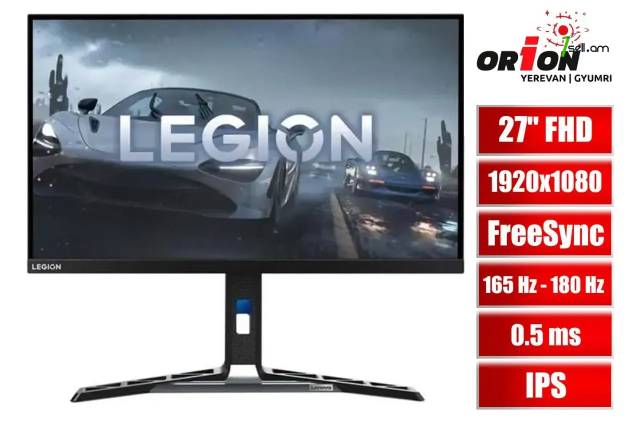 Frameless IPS LED Gaming Monitor 27 inch Lenovo Legion Y27-30 / Խաղային մոնիտոր 27 դույմ 165Hz FULL HD