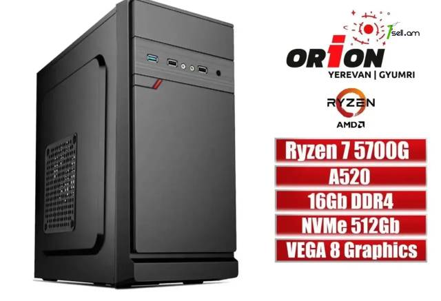 DESIGN-GAMING-OFFICE-PC AMD Ryzen 7 5700G / A520 / 16Gb RAM / Radeon Vega 8 / M.2 NVMe 512Gb SSD / Երաշխիքով