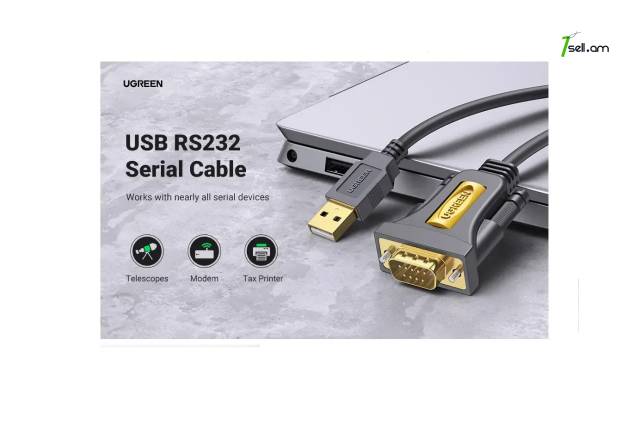 Ugreen USB to COM PORT (RS232) Premium кабель1m 2m 3m. cable լար հաստոց USB to Serial Adapter