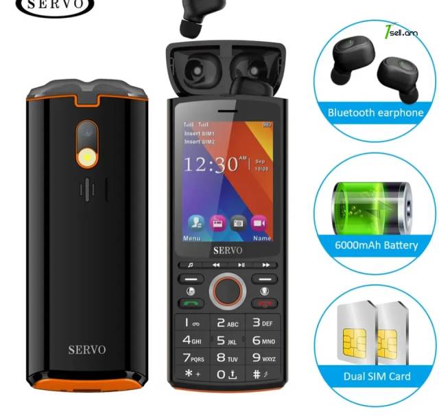 Оригинальный SERVO R26 2,4 "Мобильный телефон с TWS 5.0 Bluetooth для беспроводных наушников 3000mAh PowerBank
