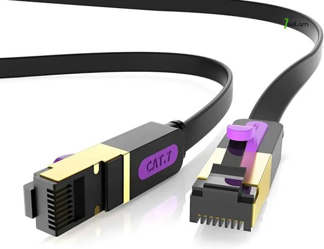 Cat7 GOLD 24K 10GBs Vention japan LAN cable FLAT TYPE RG45 CABEL կաբել մալուխ сетевой cat7