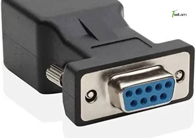 DB9 to RJ45 Serial Adapter (Female) to (Female) Ethernet Converter Compatible 9 Pin (Male) to (Female)