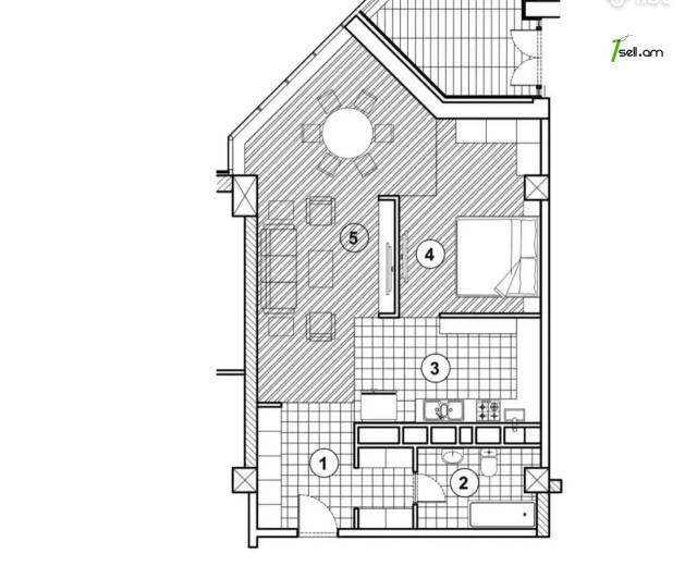 2 սենյականոց բնակարան նորակառույց շենքում Հակոբ Պարոնյանի փողոցում, 74 ք.մ., նախավերջին հարկ