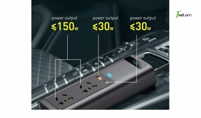 Baseus Car Power Inverter Ավտոմեքենայի ինվերտոր 150W DC 12V to 220V Автомобильный инвертор
