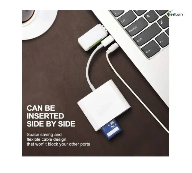 USB Type-C to 3in1 Card Reader Адаптер Ipad pro, Mac, Android, Laptop -ի համար Tanderbold USB-C