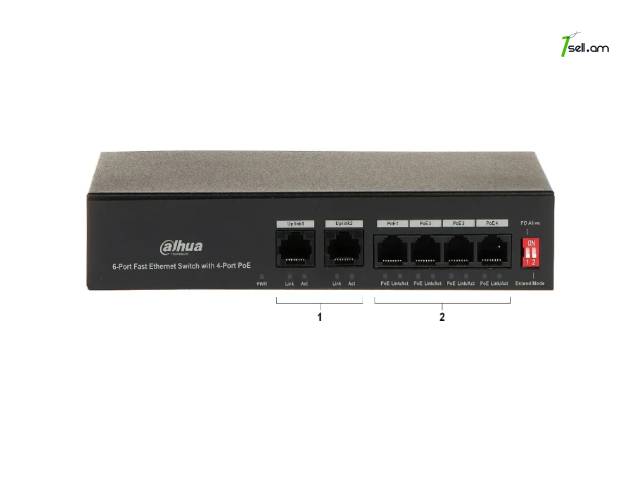 Ցանցային սվիչ Dahua DH-PFS3006-4ET-36 Wi-Fi switch անջատիչ 4 պորտ POE 10/100
