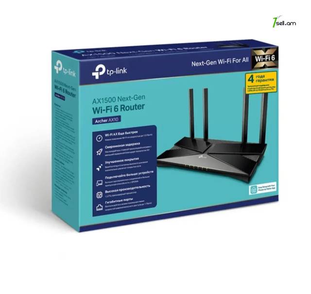 Հզոր, նոր սերնդի Wi-Fi роутер 2,4ГГц 5ГГц TP-Link Archer AX10 ax 1500 WiFi 6 Router ռոութեռ ուղղորդիչ